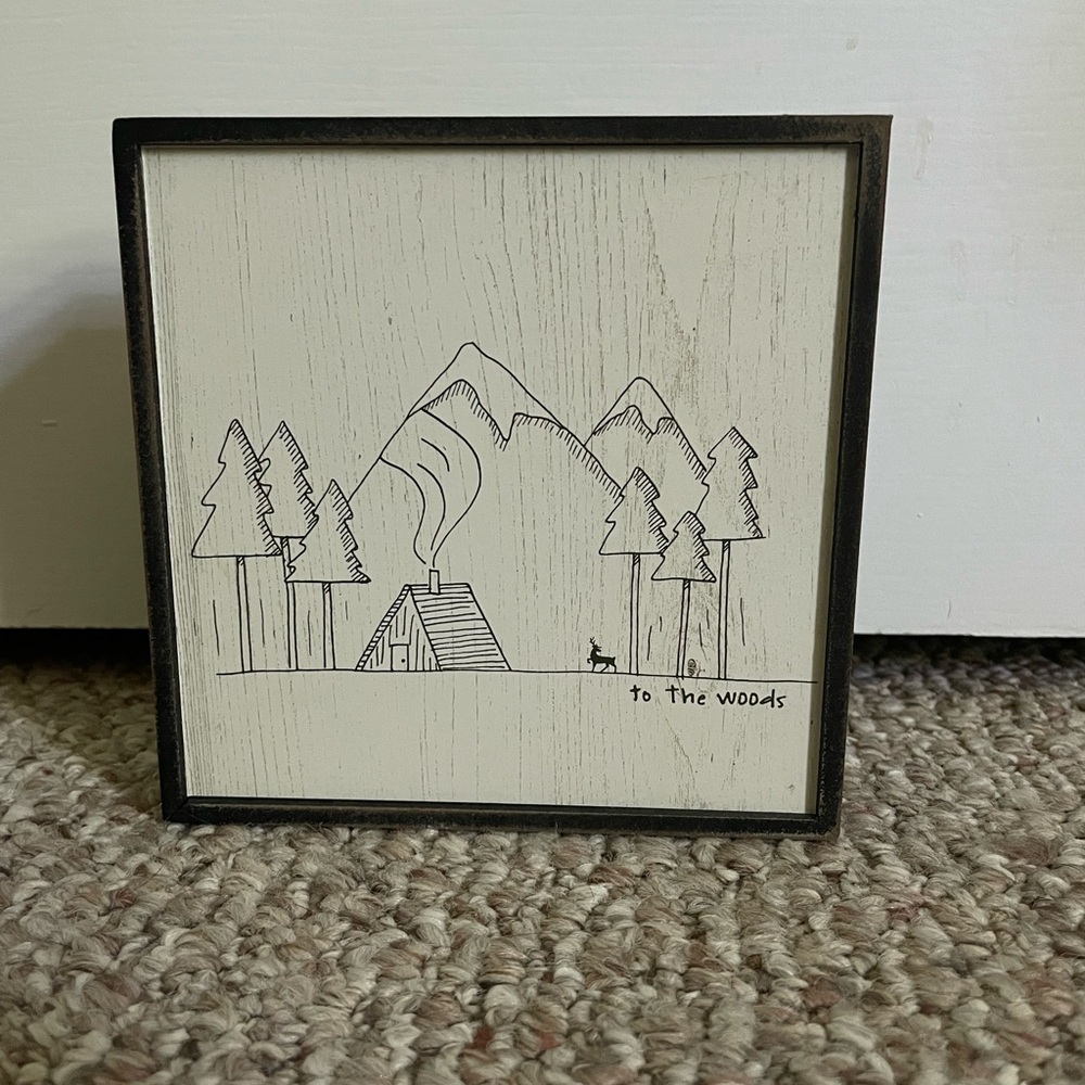 Black and White Mountain Art Print